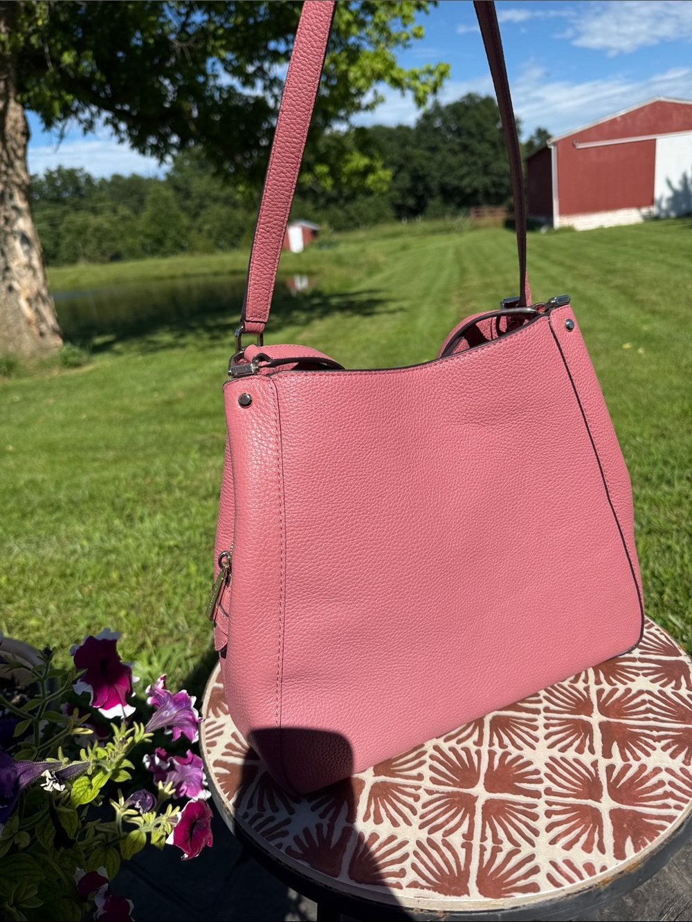 NWT Kate Spade “Leila” medium triple compartment satchel bag - pomegranate - Picture 4 of 5